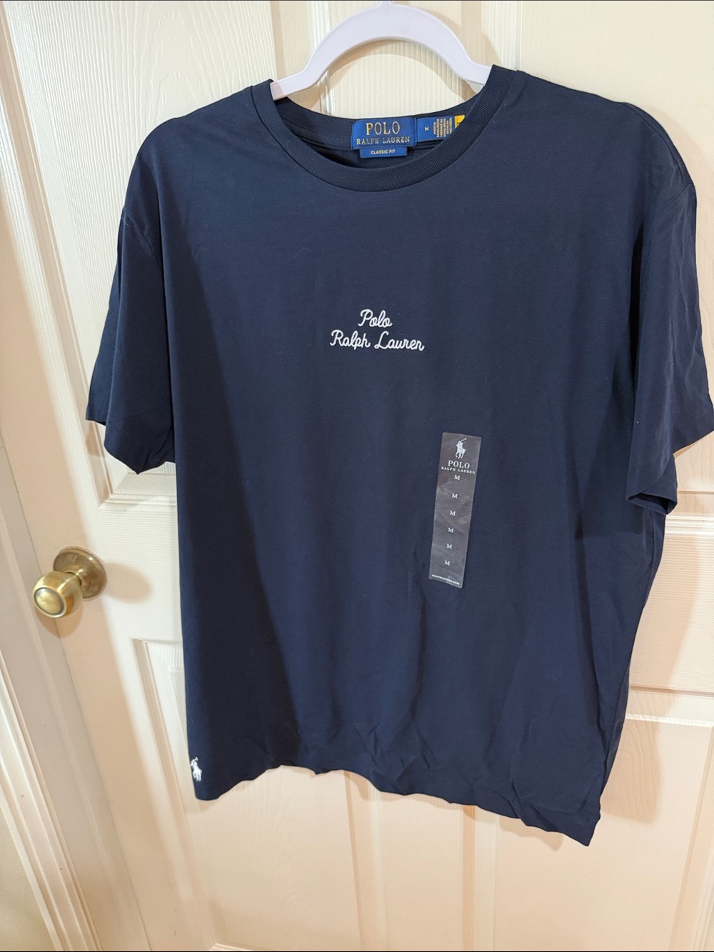 Polo by Ralph Lauren Navy Script Logo Short Sleeve Tee Sz M. Box30